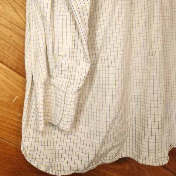 Steve & Barry's blue and yellow XXL checkered long sleeve button up shirt - Picture 10 of 11